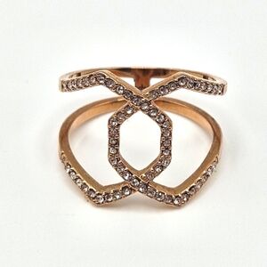 Premier Designs Ravishing Rose Gold Plated Cubic Zirconia Ring Size 9.5